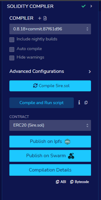 5ire IDE Solidity Compiler